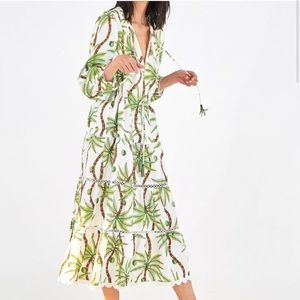 Farm Rio Linen Palm Swing Dress NWT